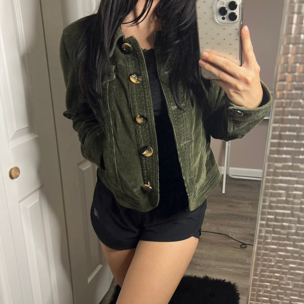 Dress Barn Green Corduroy Jacket